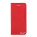 Produktbild iphone Echt Ledertasche wallet Handytasche Flip case Slimdesign Hülle mit Magnetverschluss für (iPhone 6/6s 4,7", Rot)