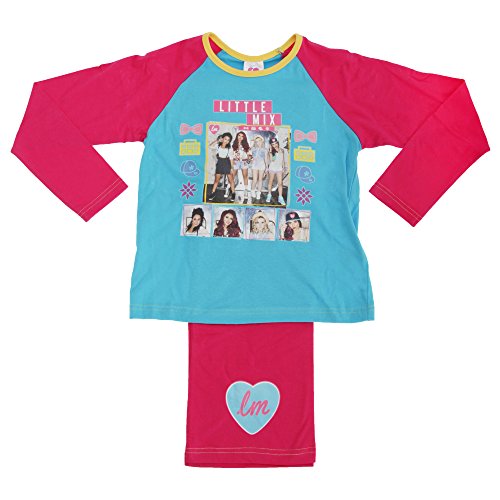 Little Mix Kids Girls Long Sleeve Top & Bottoms Pyjama Set (7-8 Years) (Blue/Fuchsia)