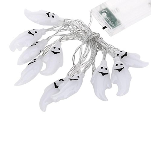 VENMO Happy Halloween Party Decoration Indoor Outdoor 1.2M 10LED Ghost String Lights (A)