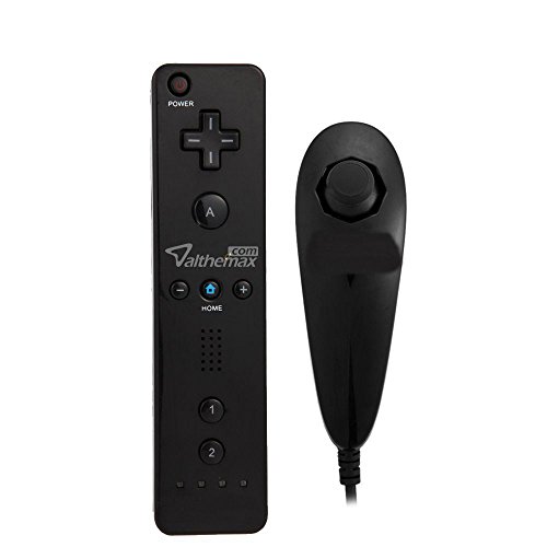 Preisvergleich Produktbild Althemax® Klassische Fernbedienung + Nunchuk Controller + Silikonhülle für Wii / Wii Mini Multi Color - Schwarz