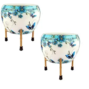 GnS Designer Plant Pot Including Rust Free Metal Stand for Indoor and Out Door Gardening (Size: 6x6 inch)