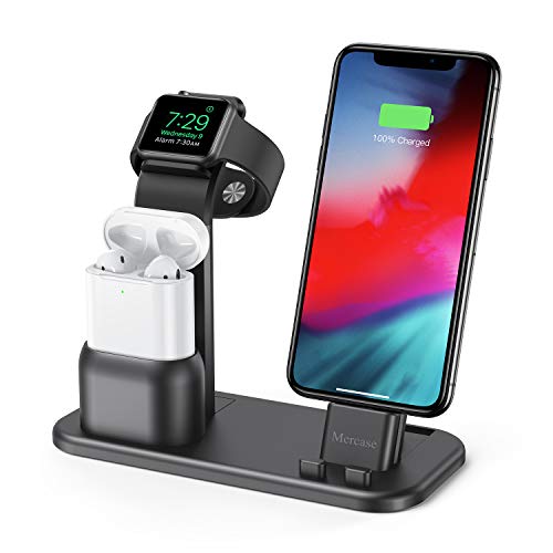 Mercase 3 en 1 Soporte de Carga para Apple Watch, Estación de Carga para AirPods, Charging Stand Cargador Docks para Tableta,iPhone,Apple Watch Series 4/3/2/1 y AirPods