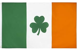 KOMONEE Ireland Shamrock Flag Irish Large National Country Olympics Football Rugby Sports Teams St Patricks Day (90cm x 150cm)