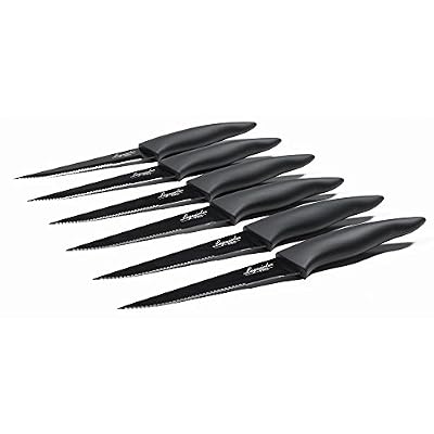 Laguiole Coffret 6 couteaux à steak inox noir - Laguiole Qualité Pro