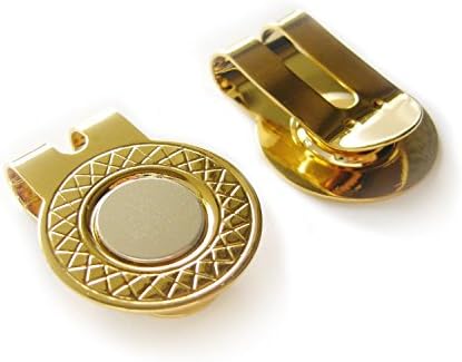 2 Gold Magnetic Hat Clips for Metal Golf Ball Markers