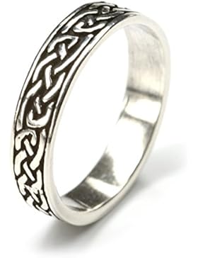 keltischer Ring 925 Silber Bandring Herrenring Damenring Silberring Ringschiene 5mm Gr 46 - 76 lieferbar