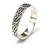 Ringgröße Innenumfang: 46mm Silberring keltischer Ring 925 Silber Bandring Herrenring Damenring Silberring Ringschiene 5mm Gr 46