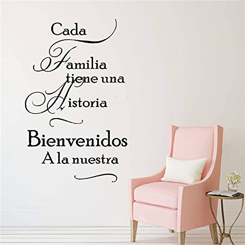 Preisvergleich Produktbild Spanische Familie Zitat Wandtattoos Willkommen in unserem Haus Vinyl Wandaufkleber Wohnkultur Wohnzimmer 57X90CM