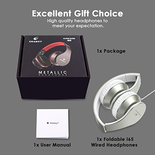 Crabot I65 On Ear KopfhÃ¶rer Tragbarer und Faltbarer Headset mit Mikrofon LautstÃ¤rkeregelung Freisprech- und Faltfunktion bequemen verstellbaren Ohrmuscheln geeignet fÃ¼r iPhone Smartphones PC und MP3