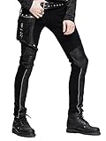 Modellnummer: PT02101 PT02102 Devil Fashihon Gothic Herren Hüfthose Hosen Spliced Tasche Steampunk Stitching Schwarz & Braun Stretch