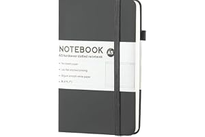 Red Dot Gift® A5 Dotted Notebooks,100 pages Perfect for Creative Writing and Organizing Your Thoughts with Eco-Friendly Paper, Durable Binding, and Stylish Design. (Grey, A5)