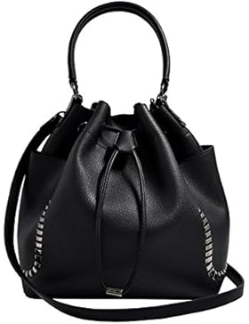 CRAZYCHIC - Damen Hobo Beuteltasche mit Taschen und Ketten - Mode Eimer Tasche - Leder imitat Handtasche mit Schulterriemen...