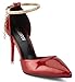 ESTATOS Synthetic Leather Pointed Heeled Red Stilletos