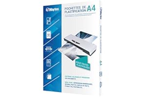 Waytex - Pack de 50 hojas de plastificación (A4, 125 micras, acabado brillante, transparente)