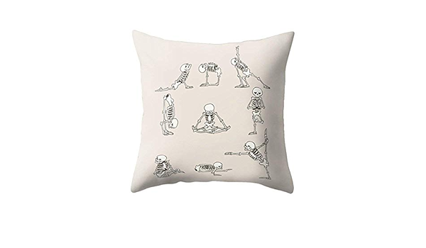 yoga skeleton pillow