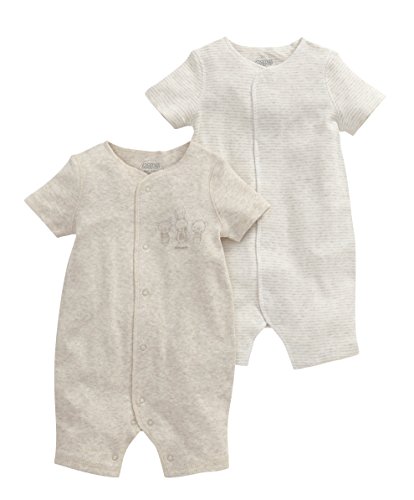 Mamas and Papas Unisex Baby 2 Pack Romper, Beige (Sand), 6-9 Months