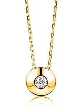 Orovi Damen Halskette mit Diamant GelbGold Kette 9 Karat (375) Brillanten 0.05crt, Goldkette