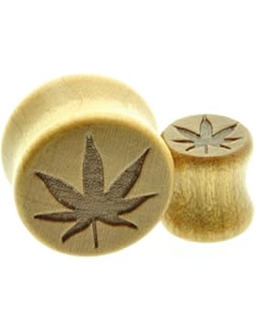 Ohr-Plug / Tunnel aus glattem Holz, mit eingeschnitztem trojanischem Helm, verschiedene Größen erhältlich: 10...