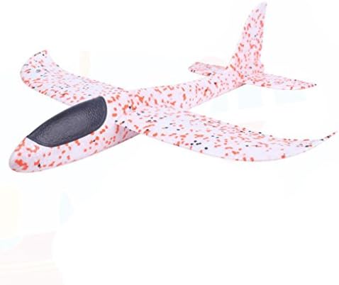 Epp Foam Airplane Toy, LED Throwing The Plane Model Toy, TUDUZ Newest Funny 49*47cm Foam Throwing Glider Inertia Led Night Aircraft Toy Hand Launch Airplane Model Toy for Kids Children Boys Girls (Pink)