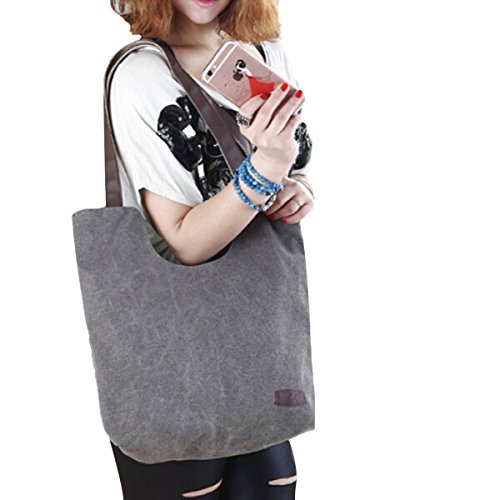 Butterme Frauen Damen lässige Vintage Leinwand Tagesgeldbeutel Top Handle Umhängetasche Tasche Shopper Handtasche - 9