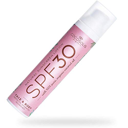 COCOSOLIS - Creme solaire SPF 30, hydratant et protection solaire pour tous les types de peau, aux huiles Bio - Huile bronzante de coco, beurre de cacao, beurre de karité, huile d'argousier (100 ml)