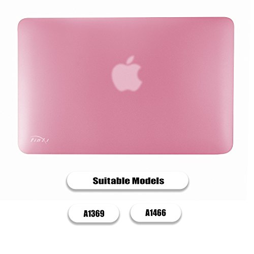 tinxi® Zweiteilige Matte Gummierte Harte Schutzhülle für Apple Macbook Air 13,3 Zoll Hülle Cover Schale Schutz Hülle Tasche Case Shell Hard Plastik mattiert rosa - 2