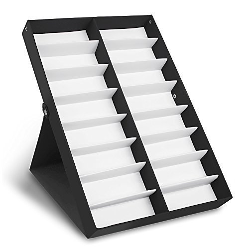 Amzdeal Brillenständer Brillen Display Brillenhalter für 16 Brillen Schwarz - 9
