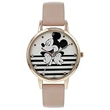 Disney Damen Datum klassisch Quarz Uhr mit Leder Armband MK5087