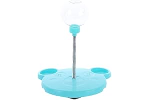 GUSHE Leaking Treats Ball Pet Feeder Toy, Cat Treat Dispenser Ball, Dog Treat Dispenser Toy, Interactive Cat Feeder Toy, Pet Slow Feeder Toy Ball, Food Dispenser for Puppy Small Dogs Cats (Blue)