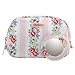 Cath Kidston Oilcloth Make Up Bag and Mirror - Pink Lace Stripe Design