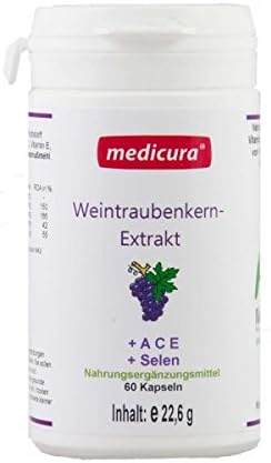 Medi Cura Wine Grape Seed Extract + ACE + Selenium – 60 Capsules – 22.6 g
