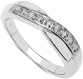 The Diamond and Wedding Ring Bargain CentreThe Diamond Ring Collection Beautiful Channel Set 0,04Ct Diamond Crossover Eternity Ring in Sterling Silver Eternity Ring Mothers Day Anniversary, Ring Size H I J K L M N O P Q R S T U V W