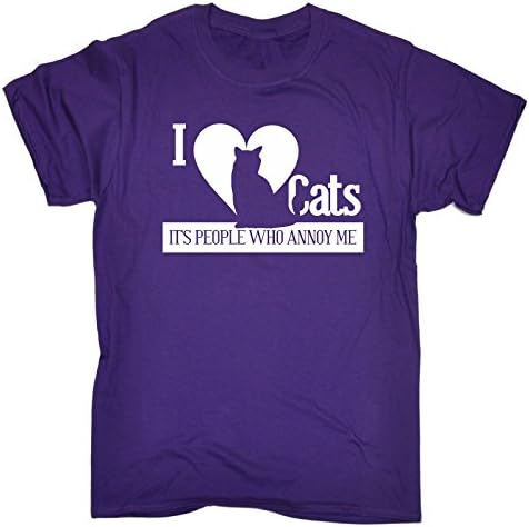 123t Men's I Love Cats It's People Who Annoy Me Kitty T Shirt Kitten Pet Housepet Collar Bed Food Funny Sarcasm Joke Humour Birthday Gift Christmas Present T-SHIRT
