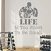 Produktbild Pbbzl Abnehmbare Sport Wandaufkleber Das Leben Ist Zu Kurz Um Kleine Kunst Wandtattoos Muscle Man Vinyl Wandaufkleber Wohnkultur 59X67 Cm