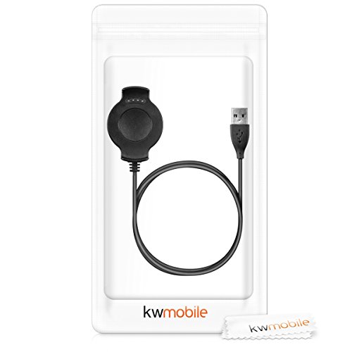 kwmobile USB Ladekabel für Huawei Watch 2 – Ersatzkabel für Sport Armband in Schwarz - 5