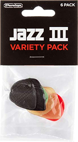 Jim Dunlop PVP103 Jazz III Gitarrenplektrum-Set, 6 Stück