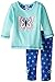 Hatley Baby-Girls Infant Long Sleeve and Legging Butterflies Clothing Set, Turquoise, 3-6 Months