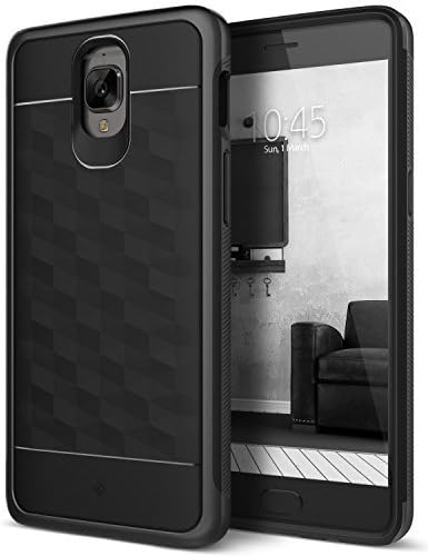 OnePlus 3T Case, Caseology [Parallax Series] Slim Dual Layer Protective Textured Geometric Cover Corner Cushion Design for OnePlus 3 Case / OnePlus 3T (2016) - Black