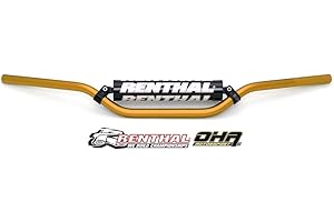 Renthal Universal Braced 22mm Motorcycle Bike Handlebars Bar Streetfighter GOLD with Bar Pad