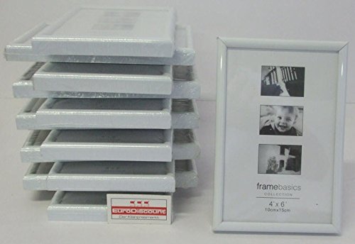 Bilderrahmen Rahmen Fotorahmen 10x15cm Hoch Querformat Weiss 12 Stück Set :65434: - 2