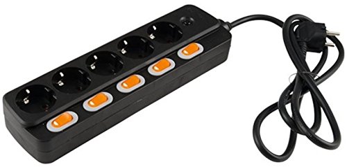 Preisvergleich Produktbild 5-fach Steckdosenleiste einzeln schaltbar schwarz