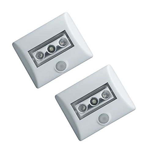 OSRAM LED-Licht mit Bewegungsmelder Nightlux LED-Nachtlicht / Dämmerungssensor / schwenkbar, batteriebetrieben, Tageslicht - 7000K, weiß, 2er Pack