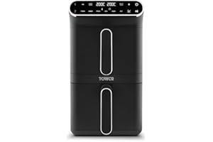 Tower T17190 Vortx XL Dual Stack Air Fryer with Digital Control Panel, Space Saving Design, 6 Preset Cooking Modes, Match Cook & Smart Finish Functions, Dual Baskets, 2460W, 11L, Black