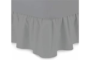 NOOR'S COLLECTIONS Fitted Valance Sheets Double Bed – Noor’s Collections Grey Valance Sheet Double | Double Bed Sheet Plain Dyed Poly Cotton Extra Deep Frilled Valance Bedsheets for Double Bed