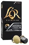 L'Or Espresso Café Onyx Noir - Intensité 12 - 50 Capsules en Aluminium Compatibles avec les Machines Nespresso&reg; (Lot de 5X10 capsules)