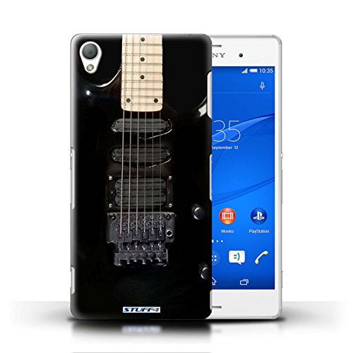 Preisvergleich Produktbild Stuff4 Hülle / Hülle für Sony Xperia Z3 / Schwarz Electirc Muster / Gitarre Kollektion