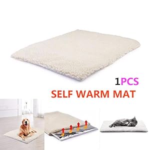 Almohadilla térmica para mascotas, para gatos, perros y cachorros, manta, cojín, con forro polar con cremallera, lavable, con un núcleo reflectante de calor