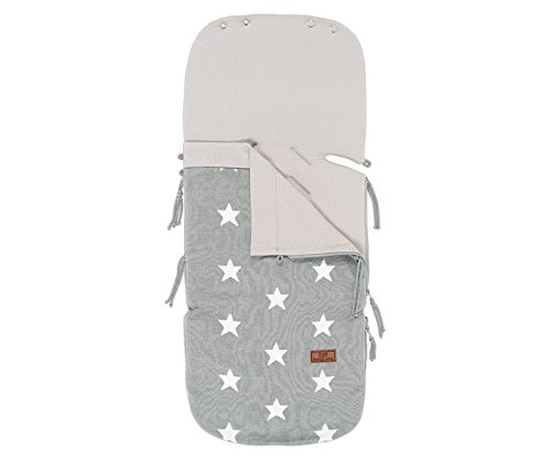 Baby's Only 911395 Sommer-Fußsack für Babyschale Sterne grau / weiß