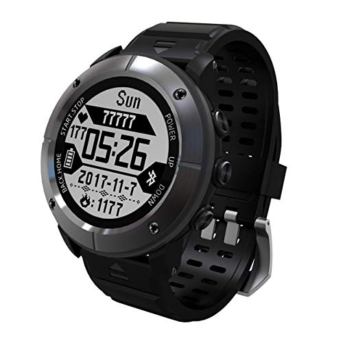 Preisvergleich Produktbild Heraihe GPS-Smart-Sport-Uhr, wasserdicht Rundsieb Armbanduhr-Telefon Fitness Tracker Herzfrequenzmesser Thermometer Sport-Uhr, für Outdoor Wandern Lauf