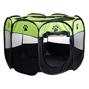 GIANTE Pet Folding Playpen Portable 8-Panel Kennel Fences Tent Green_M